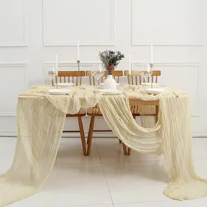 핫 세일 쉬폰 크레이프 테이블 러너 웨딩 cheesecloth 테이블 러너 웨딩 파티 테이블 장식