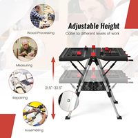Table de travail pliante IRONMAX 2 en 1, établi réglable en hauteur, chevalet pliable, poignée de serrage, plateau à outils, 440 LBS/1000 LBS