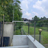Système de balustrade en verre en acier inoxydable avec pince de fixation pour poteau, main courante extérieure pour clôture de piscine, couloir, escaliers, usage domestique