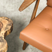 Einfache nordische Lesesaal Balkon Freizeit gepolsterte Rückenlehne Sessel PU Leder Freizeit Sofa Stuhl