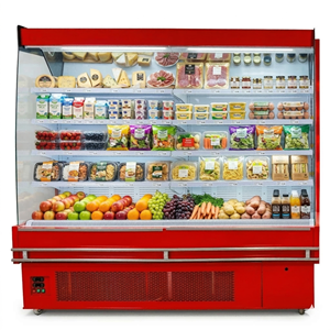 Vitrine Réfrigérée Commerciale Multi-niveaux Ouverte avec Rideau d'Air et Rail de Protection pour Supermarché, Fruits et Boissons - Product Image 2