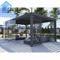Pergola en aluminium de haute qualité Sweet Home avec commande intelligente des lames orientables, pavillon bioclimatique imperméable pour jardin résidentiel