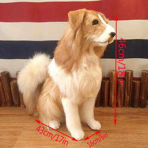 Estatua de cachorro de Border <span class=keywords><strong>Collie</strong></span> de <span class=keywords><strong>pastor</strong></span> alemán realista sentado/De pie, accesorio de película de piel Real, decoración de jardín de resina sólida para el hogar - Product Image 2