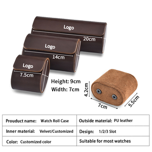 Laihe <span class=keywords><strong>handmade</strong></span> hộp đồng hồ 1 2 3 khe cắm sang trọng bán buôn biểu tượng tùy chỉnh dập nổi duy nhất PU da trường hợp đồng hồ du lịch xem CuộN - Product Image 3