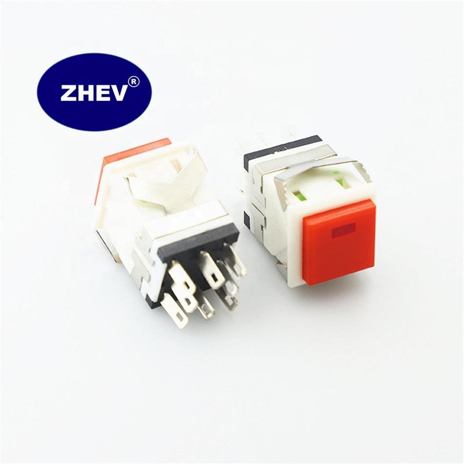 KD2-22 Push Button Switch - Momentary, 8 Pin, Black Housing