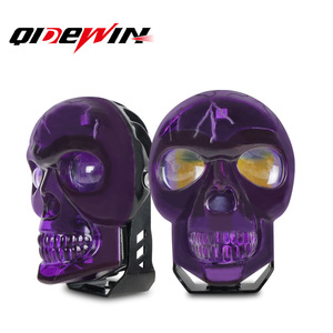 Qidewin Purple Skull <b>Spotlight</b> 12V LED IP67 Motorcycle Lighting System - Product Image 1