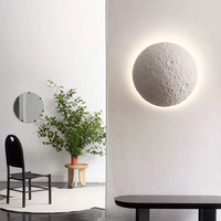 Lampe murale LED décorative Wabi-sabi Space Bump Crater, surface lunaire en ciment, étanche, pour chambre à coucher, montage mural