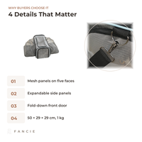 Sac de transport pliable pour animaux de compagnie Oxford, respirant, à cinq côtés en maille, pour chats et petits chiens, vente en gros, OEM ODM