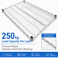 Étagère à 5 niveaux en fil d'acier chromé, robuste, réglable, avec roulettes, protection anti-corrosion