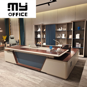 <span class=keywords><strong>Mesa</strong></span> de negocios Escritorio del Presidente Luz Muebles de Oficina del Presidente de lujo Minimalista Moderno Gerente y silla a juego - Product Image 2