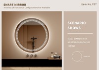 Miroir LED de salle de bain sans cadre à commande tactile sur mesure, design moderne, éclairage intelligent, pour salon et hôtel