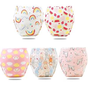 Ropa interior reutilizable lavable para niños pequeños para entrenamiento de orinal Pantalones de entrenamiento suaves y absorbentes con estampado de moda para bebés - Product Image 3
