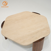 Meubles nordiques modernes OEM, table en marbre travertin naturel sur mesure pour salle à manger et salon