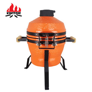 KIMSTONE <span class=keywords><strong>Kamado</strong></span> Usine Orange 13 Pouces Extérieur <span class=keywords><strong>Barbecue</strong></span> Petits Grils en Céramique Four à Charbon de Bois Cadeaux à un Ami Vente en Gros - Product Image 5
