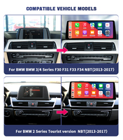Lecteur multimédia Android 14 de 12,3 pouces 2400x900 pour BMW 1 2 3 4 Series F30 F31 F20 F21 avec cadre étroit, CarPlay sans fil et Android Auto