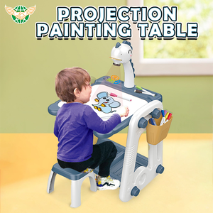 Set meja gambar multifungsi edukatif 3-in-1, proyeksi musik mainan anak - Product Image 2