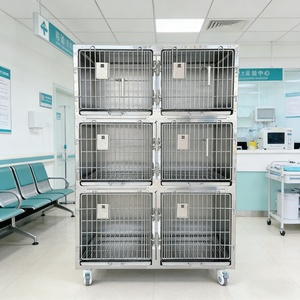 Gabbia Ospedaliera per Animali Domestici in Acciaio Inossidabile 304, Gabbia Multistrato Rinforzata per Gatti e Cani, Gabbia per Isolamento e Diagnosi - Product Image 1
