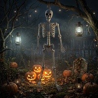Simuliertes Skelett Halloween-Dekoration 165cm Horror-Atmosphäre Ornamente Geisterhaus Künstliches Menschenförmiges Knochenmodell aus PE