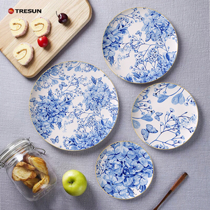 Vaisselle en Porcelaine Fine Bleue Brodé Motif Créatif Style Européen Tendance pour Hôtels, Restaurants et Événements (Mariages, Fêtes) - Product Image 1