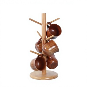 Estante de Pared para Tazas, Hecho a Mano, de Madera Rústica, de un Solo Nivel, Organizador de Tazas, Estante de Exhibición Multifuncional para Cocina - Product Image 3