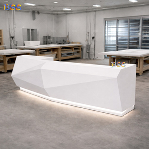 Ideas Modernas para Mostradores de Recepción de Oficina, Mostrador de Recepción de Corian Blanco de Alta Calidad Personalizado para Spa, Clínica, Salón Médico de Lujo - Product Image 6
