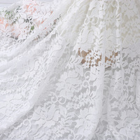 100% nylon tricoté Jacquard maille dentelle tissu personnalisé couleur unie 3D brodé cordon de luxe pour robes de luxe