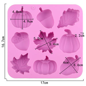 แม่พิมพ์ซิลิโคนรูปฟักทอง 9 หลุม แบบใหม่ สำหรับทำเค้ก สบู่ เรซิ่น เทียน ทำเองที่บ้าน ใช้ซ้ำได้ - Product Image 2
