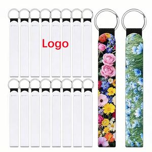 Porte-clés personnalisables par sublimation en néoprène avec boucle en nylon pour impression de logo DIY pour femmes, vente en gros - Product Image 1