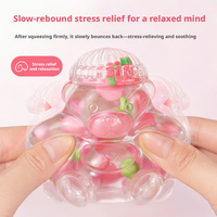 Nouveau jouet à presser en forme de petit ours avec capuche, en gelée de fruits, mignon, à rebond lent, pour la réduction du stress, fruit simulé