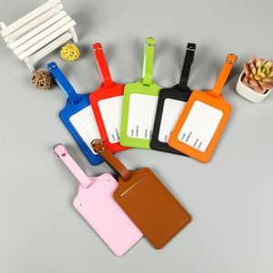 Étiquette de bagage personnalisée en cuir PU, couleur unie, tendance, pour sac de voyage, 7x11 pouces - Product Image 1