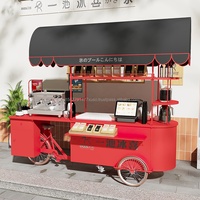 Tricycle de vente ambulante pour boissons froides et glaces, très demandé, Kaffeewagen, tricycle de présentation de sucettes glacées, vélo cargo pour boissons froides