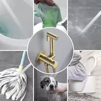 Ensemble d'accessoires de pulvérisation pour bidet moderne en laiton doré brossé, Shattaf, eau chaude/froide, haute pression, écologique, installation facile