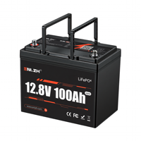 Enlzh 12.8V 100Ah MINI Baterai Lithium LiFePO4 Solid State Kinerja Siklus Dalam untuk RV Trailer