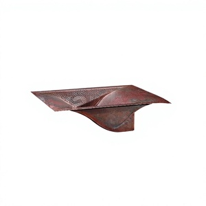 Rectangular Handcrafted Aged Hammered Copper <b>Bathroom</b> Basin <b>Sink</b> Unique Design High Quality Copper <b>Bathroom</b> Basin <b>Sink</b> - Product Image 1