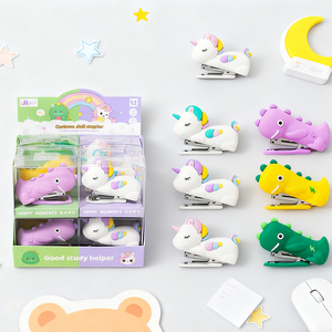 <span class=keywords><strong>Grapadora</strong></span> de dibujos animados fácil de presionar para niños con impresiones de unicornio y dinosaurio duraderas para uso diario - Product Image 1