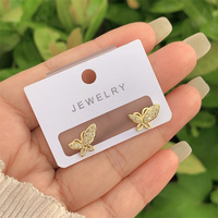 Boucles d'oreilles de style anneau ailes de papillon à la mode plaqué cuivre avec plein de diamants zircone nouveau Design pour dames vêtements quotidiens