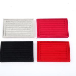 ถาดวางเครื่องประดับสร้อยคอกำมะหยี่ดีไซน์ใหม่ลิ้นชักตั้งโชว์เครื่องประดับสีเทากล่องเก็บของ - Product Image 3