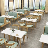 Meubles de restaurant de luxe Canapé de cabine murale pour café Combinaison table et chaise incurvées personnalisées