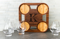 JUNJI – plateau de carafe personnalisé en bois de bambou, plateau de verre à Shot pour fête, décoration de la maison, panneau de verre à vin en bois