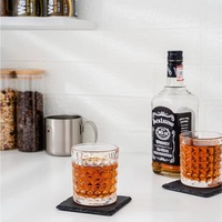 Sous-verres carrés en ardoise écologiques faits à la main de 4 pouces, ensemble de 5 mm avec supports classiques pour vin, décoration intérieure, tapis et dessous de verre personnalisables