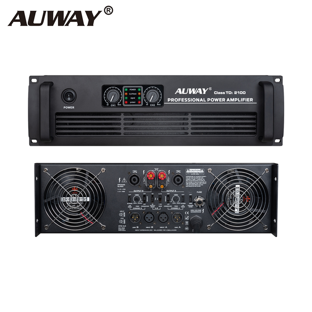 Audio Sound Equipment AUWAY TD2100 Class TD 2100W 3U 2CH 2/4/8 Power Amplifier