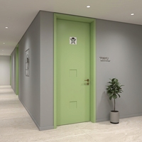Armoire en bois massif à panneaux encastrés vert clair mat pour chambre à coucher, chambre d'hôtes, unité de porte intérieure