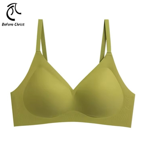 Sujetador deportivo de gelatina fina para dormir para mujer, ropa interior cómoda con patrón sólido, sin rastro, función antiflacidez, Copa pequeña sin cables para el pecho - Product Image 1