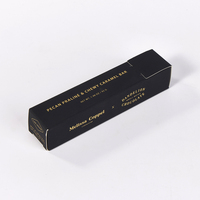 Emballage pliable en carton noir recyclable pour barres de céréales et noix, estampillé à chaud or, carton alimentaire sécurisé avec fond auto-verrouillant