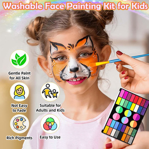 <span class=keywords><strong>Professionnel</strong></span> 69 couleurs lavable Non toxique corps peinture visage paillettes <span class=keywords><strong>maquillage</strong></span> visage peinture <span class=keywords><strong>Kit</strong></span> pour enfants fête Cosplay Halloween - Product Image 2