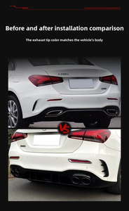 Pour <span class=keywords><strong>Mercedes</strong></span>-Benz <span class=keywords><strong>Classe</strong></span> <span class=keywords><strong>A</strong></span> W177 A35/A45/A180/A200/A220 AMG <span class=keywords><strong>2018</strong></span>+ : Nouvelle lèvre arrière et embout d'échappement modernisés pour pare-chocs - Product Image 4