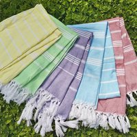 Serviette de hammam turque à séchage rapide 100% coton motif rayé Style adulte tropical pour la plage et le bain sans sable