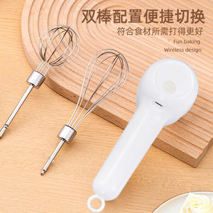 Nouveau modèle 2025 – Batteur à œufs électrique sans fil portable 20W, corps en plastique blanc, avec fouet filaire - Product Image 2