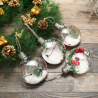 Boule lumineuse LED transparente créative DIY de haute qualité pour décoration de sapin de Noël et d'anniversaire