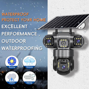 Caméra de sécurité solaire sans fil 4G WiFi V380Pro 6MP avec vision nocturne, grand angle, détection de mouvement CMOS, 3 PTZ, 3 objectifs - Product Image 2